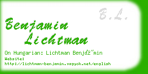 benjamin lichtman business card